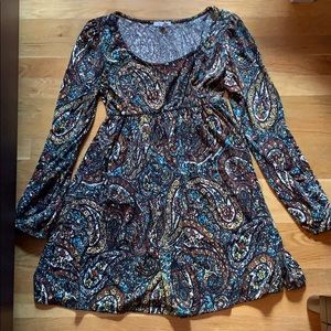 Paisley long sleeve dress